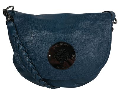 Daria Satchel, &pound;175, Handbags, Blue, Leather, Front view
